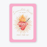 Immaculate Heart of Mary Prayer Card | Bright Pink