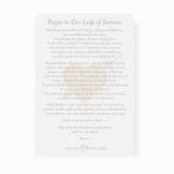 Our Lady of Sorrows Prayer Card | Mint Green