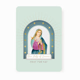 Our Lady of Sorrows Prayer Card | Mint Green