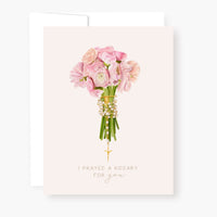 Rosary Card | Bouquet | Pink Ranunculus