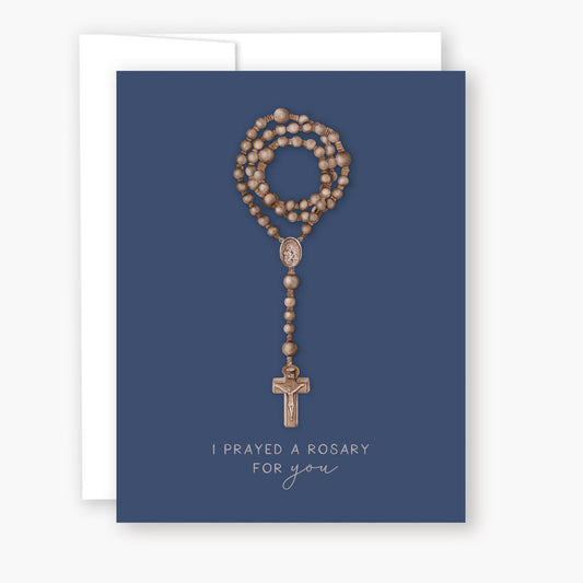 Rosary Card | Wooden Rosary | Navy Blue