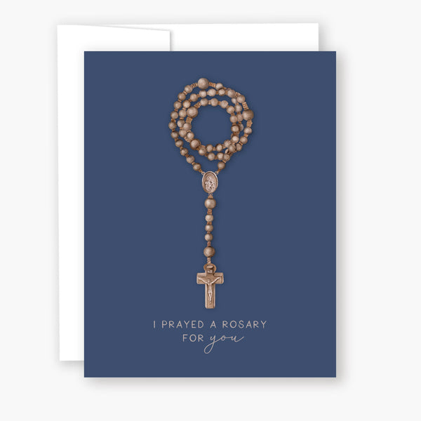 Rosary Card | Wooden Rosary | Navy Blue