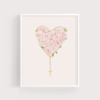 Rose Heart + Rosary | Art Print
