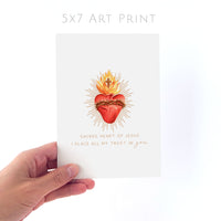 Sacred Heart of Jesus | I Place All My Trust in You | Art Print