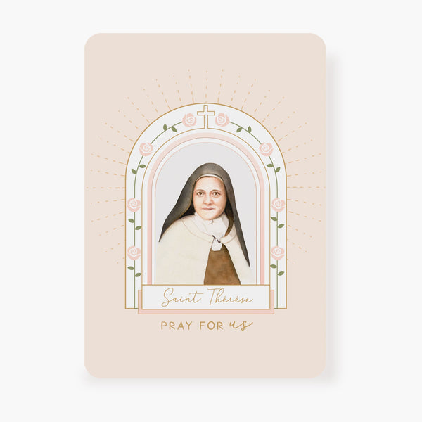 St. Therese Prayer Card | Beige